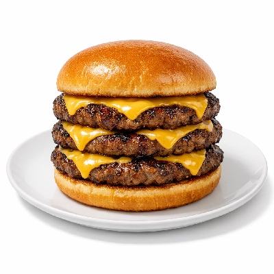 Cheeseburger with triple patty plain