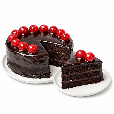 Cherry chocolate gateau