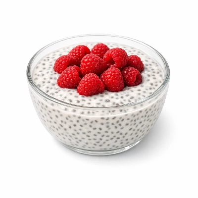 Chia Seed Pudding with Raspberries