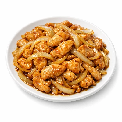 Chicken and onion stir-fry