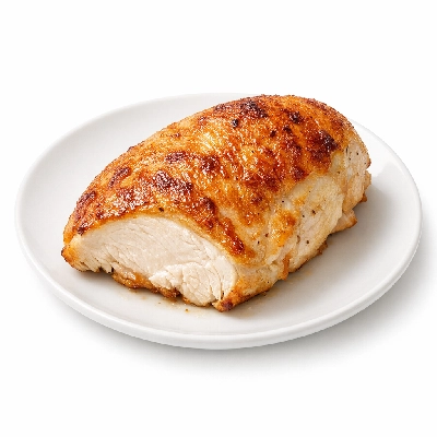Chicken breast roasted meat and skin