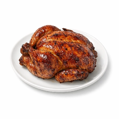 Chicken broiler rotisserie bbq skin