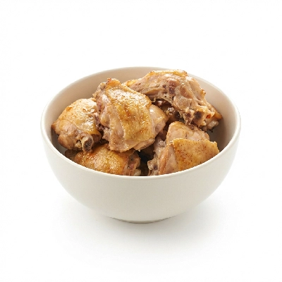 Chicken broilers or fryers back meat only cooked roasted