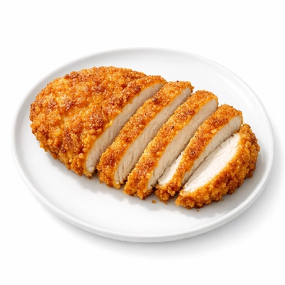 Chicken broilers or fryers breast meat only cooked fried