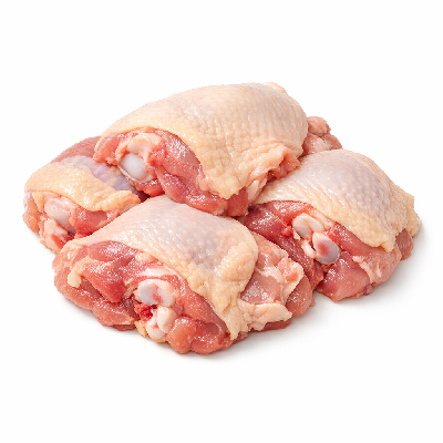 Chicken broilers or fryers dark meat and skin raw