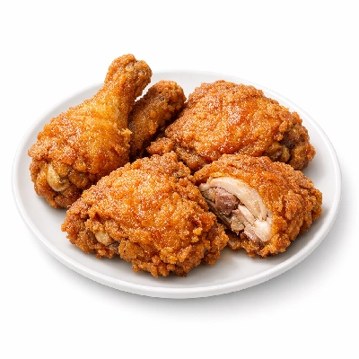 Chicken broilers or fryers dark meat only cooked fried