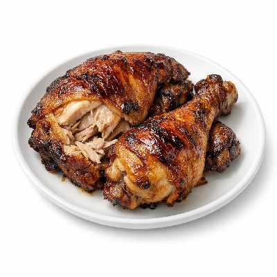 Chicken broilers or fryers dark meat only cooked roasted