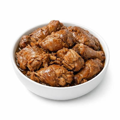 Chicken broilers or fryers dark meat only cooked stewed