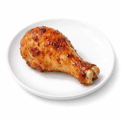 Chicken broilers or fryers drumstick meat only cooked roasted