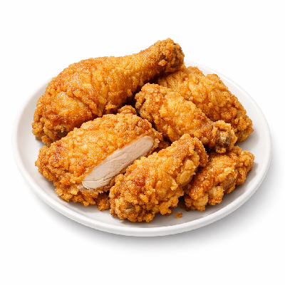 Chicken broilers or fryers light meat only cooked fried