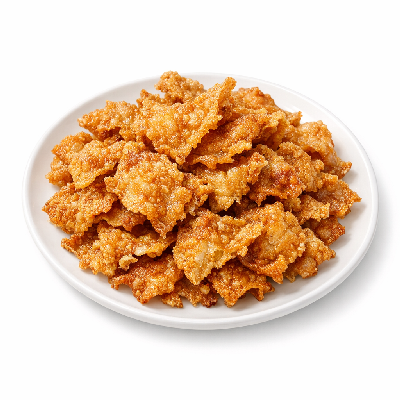 Chicken broilers or fryers skin only cooked fried batter