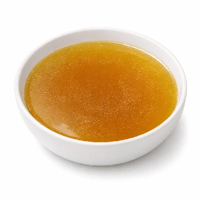 Chicken broth prepared from dry cubes