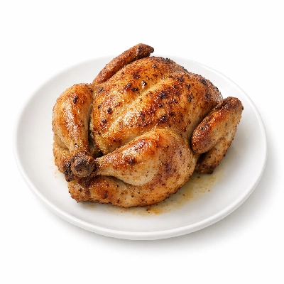 Chicken cornish game hens meat and skin cooked roasted