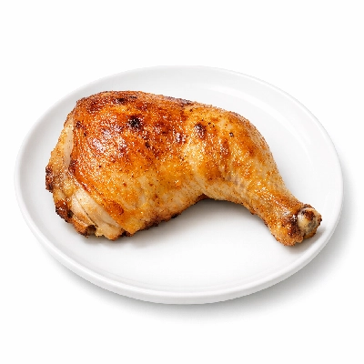 Chicken leg roasted meat and skin