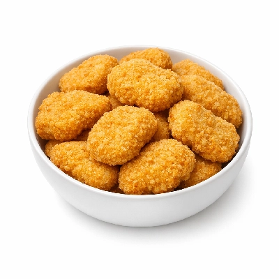 Chicken nuggets white meat precooked frozen not reheated
