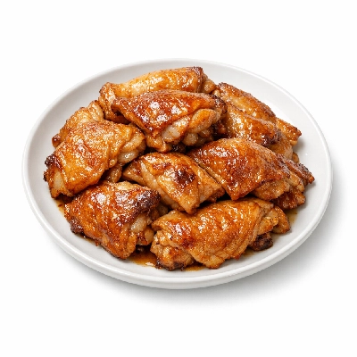 Chicken skin (drumsticks and thighs) cooked braised