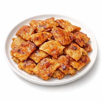 Chicken skin (drumsticks and thighs) cooked roasted