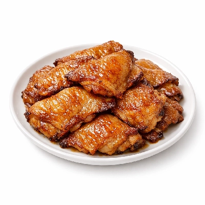 Chicken skin (drumsticks and thighs) enhanced cooked braised