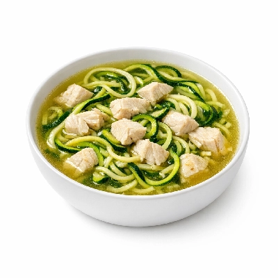 Chicken Soup with Zucchini Noodles