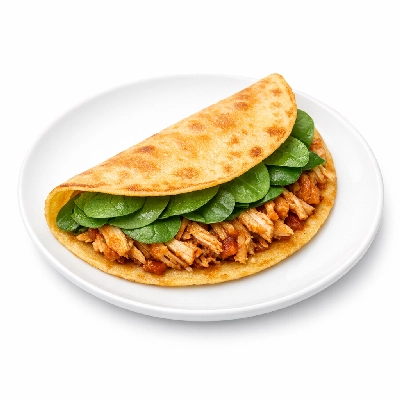 Chicken taco with spinach