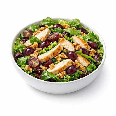 Chicken Walnut Grape Salad, Spring Mix & Pita