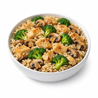 Chicken with Broccoli, Mushrooms & Brown Rice
