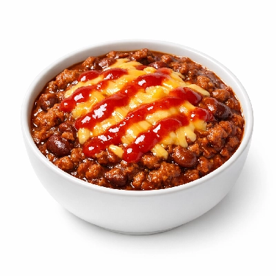 Chili with Cheese and Hot Sauce
