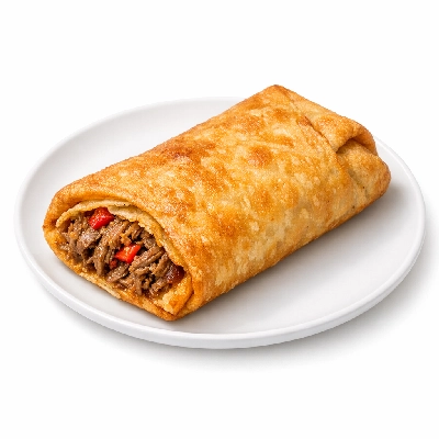 Chimichanga with beef and red chili peppers