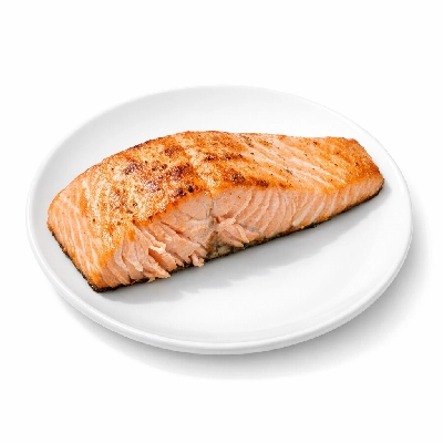 Chinook salmon cooked dry heat