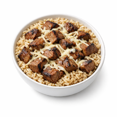Chipotle Steak Bowl with Brown Rice and Cheese
