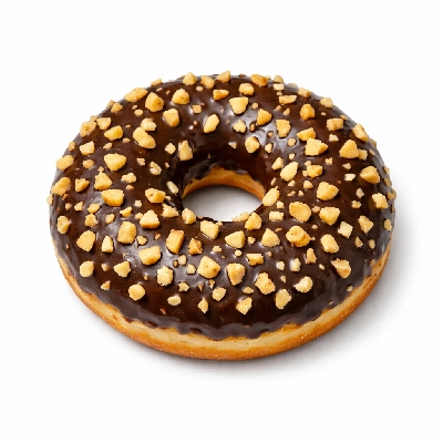 Chocolate-Covered Donut with Nuts