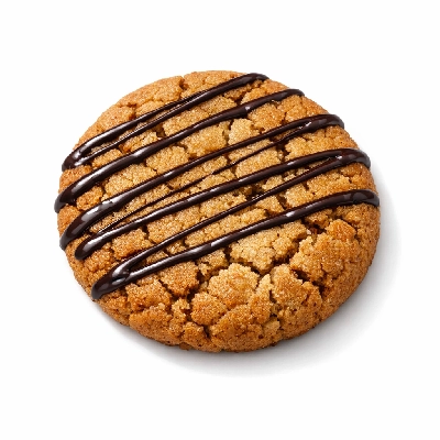 Chocolate-drizzled caramel cookie
