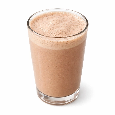 Chocolate malt powder prepared with fat free milk