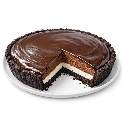 Chocolate mousse pie made from no bake mix