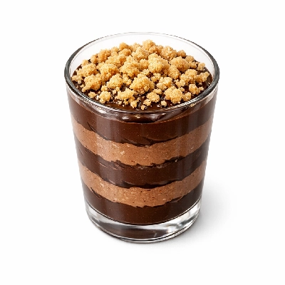 Chocolate parfait with cookie crumble