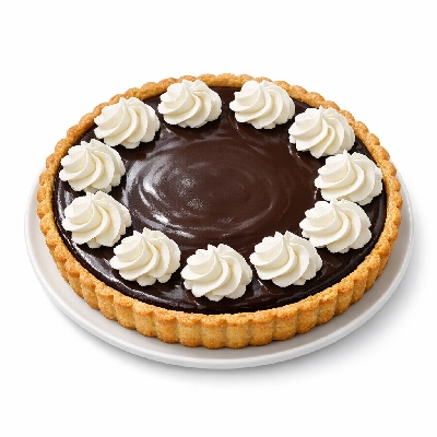 Chocolate tart with whipped cream