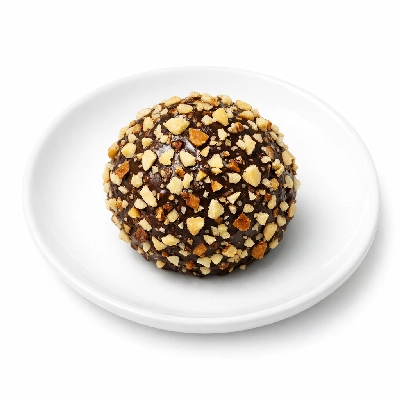 Chocolate truffle with nut topping