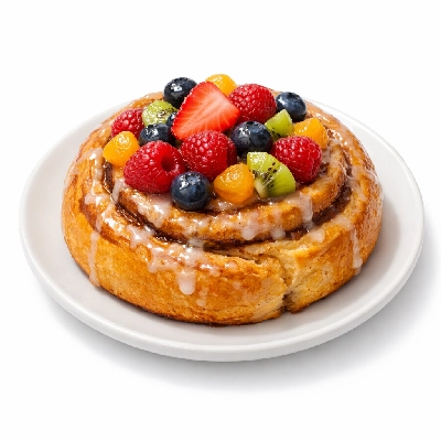 Cinnamon Roll with Fruit