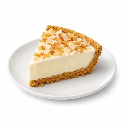 Pie coconut cream prepared from mix no-bake type