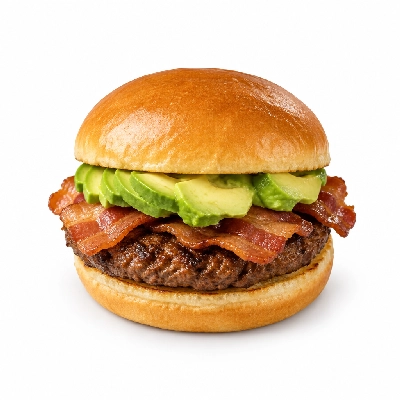 Coco's Bakery Restaurant Bacon and Avocado Burger