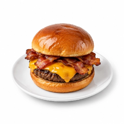 Coco's Bakery Restaurant Bacon Cheddar Burger Brioche Bun