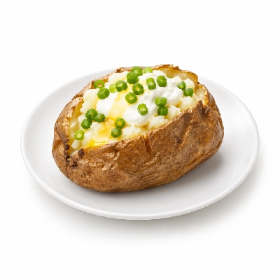 Coco's Bakery Restaurant Baked Potato with Butter Sour Cream & Green Onion