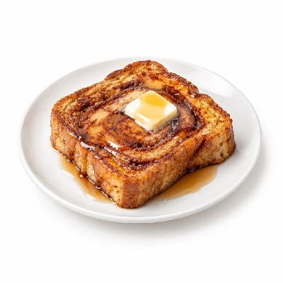 Coco's Bakery Restaurant Breakfast 1 Slice Cinnamon Roll French Toast (Include Butter & Syrup)