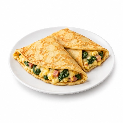 Coco's Bakery Restaurant Breakfast Spinach Ham & Cheese Crepes Combo