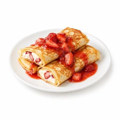 Coco's Bakery Restaurant Breakfast Strawberry Cheese Blintzes