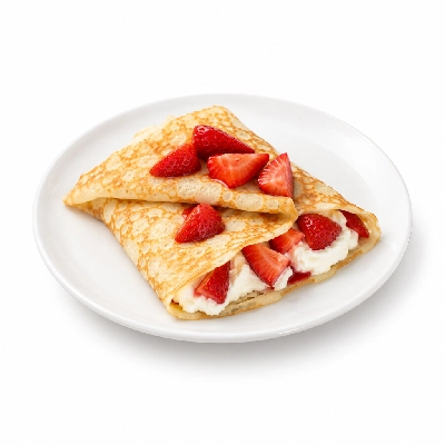 Coco's Bakery Restaurant Breakfast Strawberry Crepes Combo