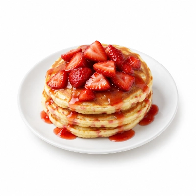 Coco's Bakery Restaurant Breakfast Strawberry Pancakes Deluxe