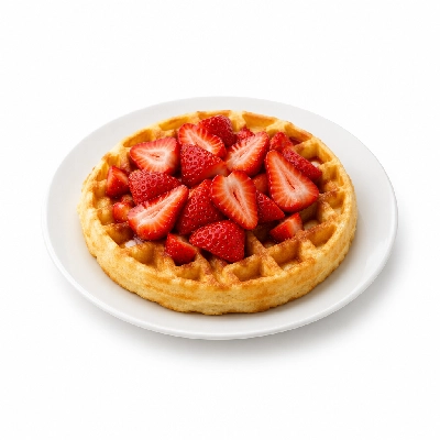 Coco's Bakery Restaurant Breakfast Strawberry Waffle Combo
