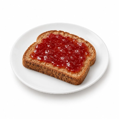 Coco's Bakery Restaurant Breakfast Toast & Smuckers Jam Rye