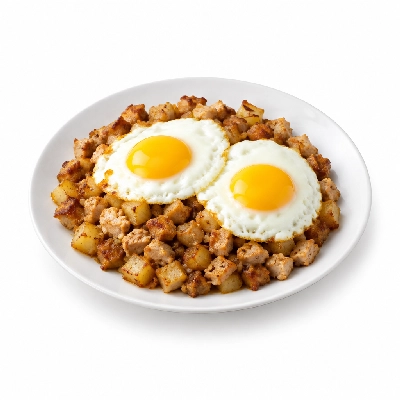 Coco's Bakery Restaurant Breakfast Turkey Hash & Eggs